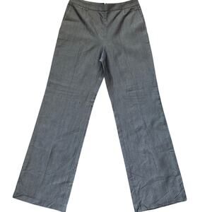 Carolina Herrera Silk Wide Leg Zip Back Pants‎ Side Stitching Silver/Gray Size 6